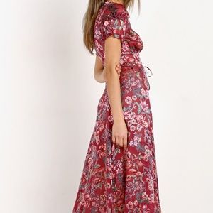 For love and lemons burgundy floral maxi